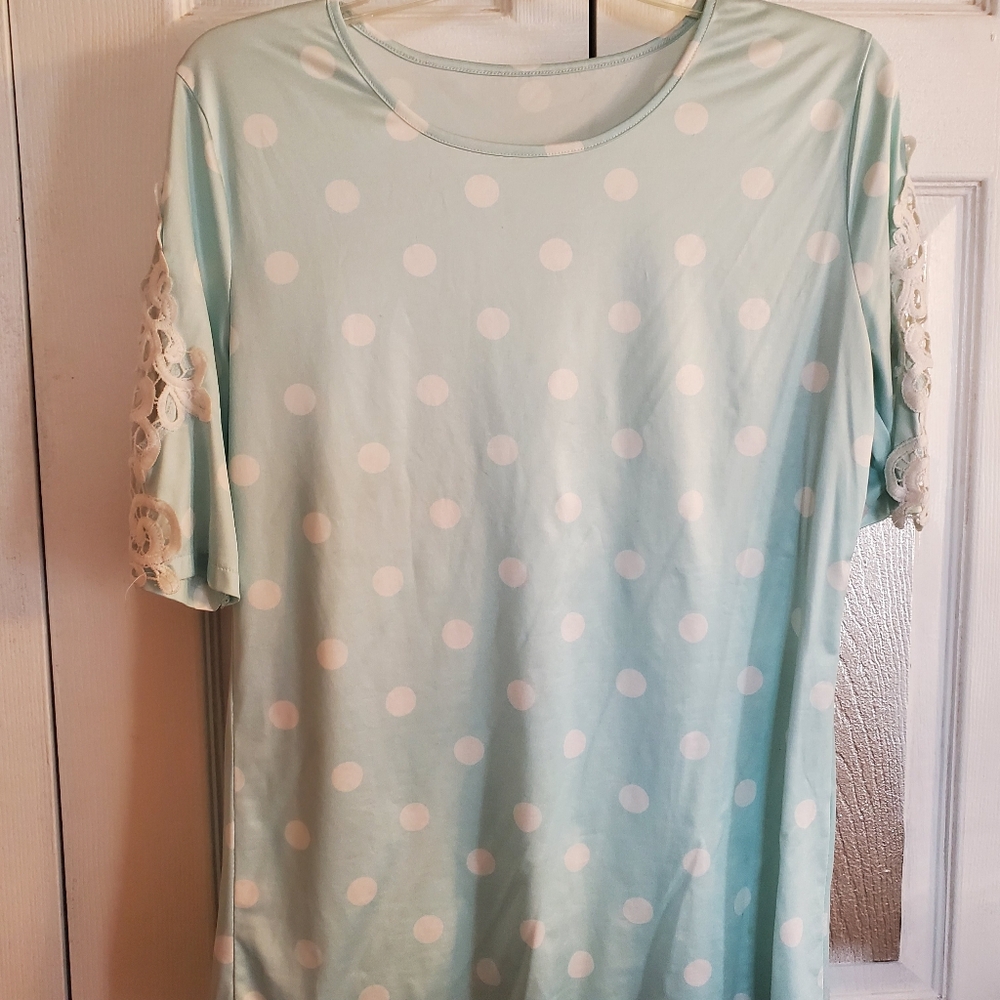 Ladies Pale Blue With White Top S Med